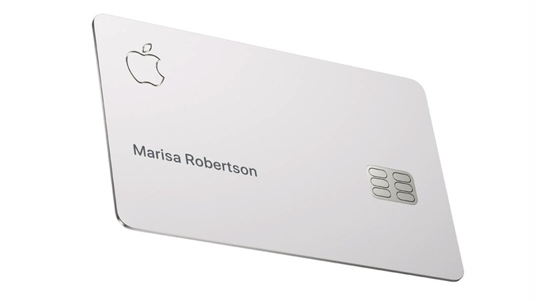 The physical Apple Card made of titanium.