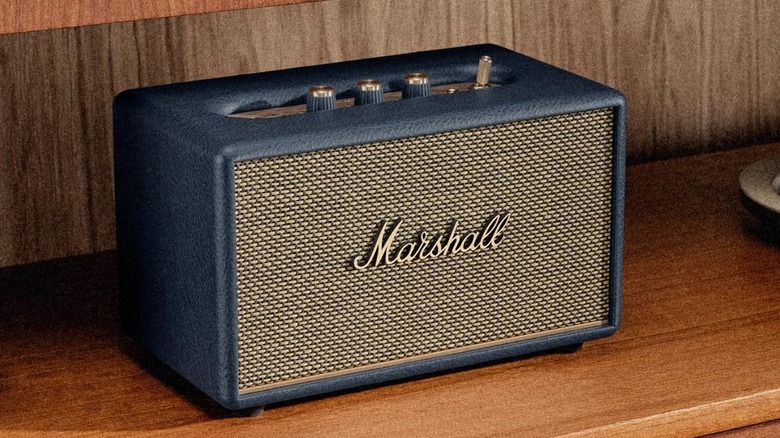 The Marshall Acton III placed on a shelf
