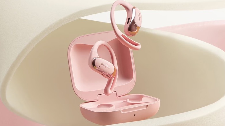 The Shokz OpenFit Air Open-Ear True Wireless Earbuds in pink
