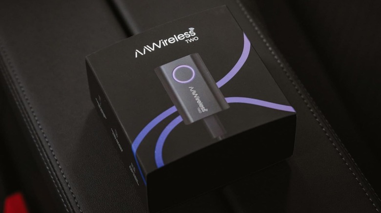 An AAWireless Two box placed inside a car