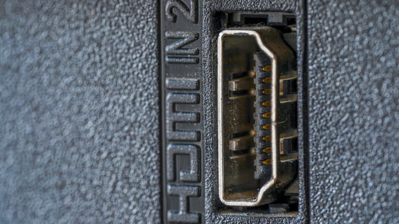A close-up image of an HDMI input.