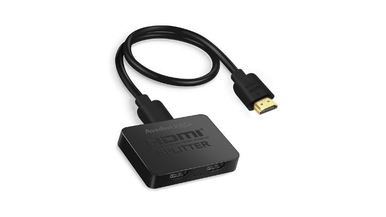 Avedio links 8K HDMI Splitter against white background.