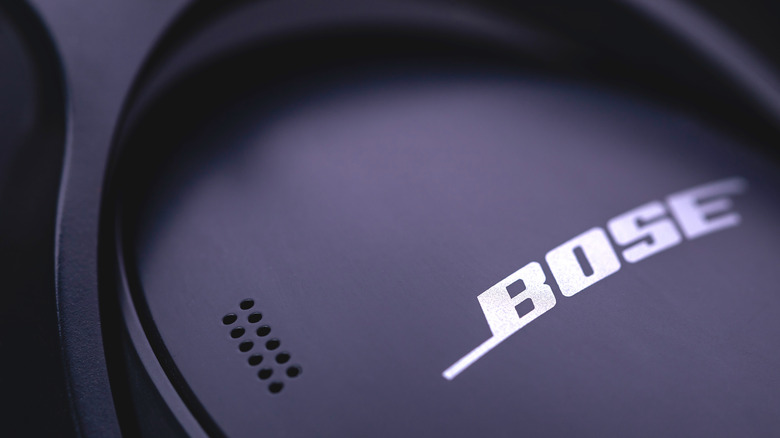 Close-up shot of Bose headphones showing a single ear cup