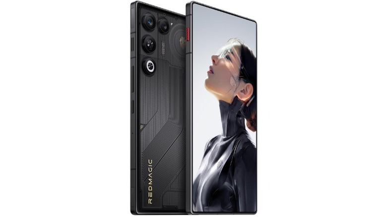 A product render of the RedMagic 11 Air gaming phone in black