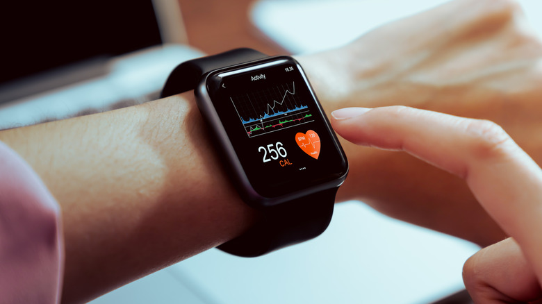 A smartwatch with a top-emitting OLED display