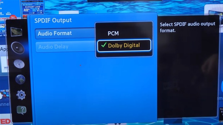 Audio formats show in drop-down menu