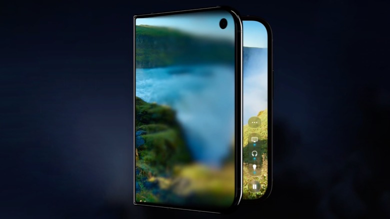 An iPhone Duo mockup with Portal app running on it