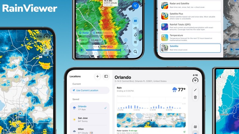 Promotional image of the RainViewer app