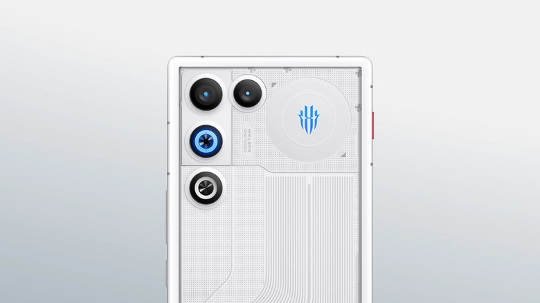 Closeup of the RedMagic 11 Air in white color