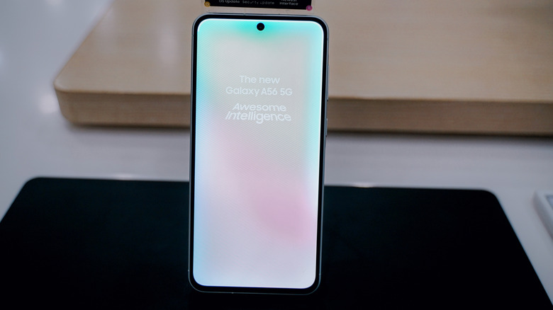 The Samsung Galaxy A56 on display