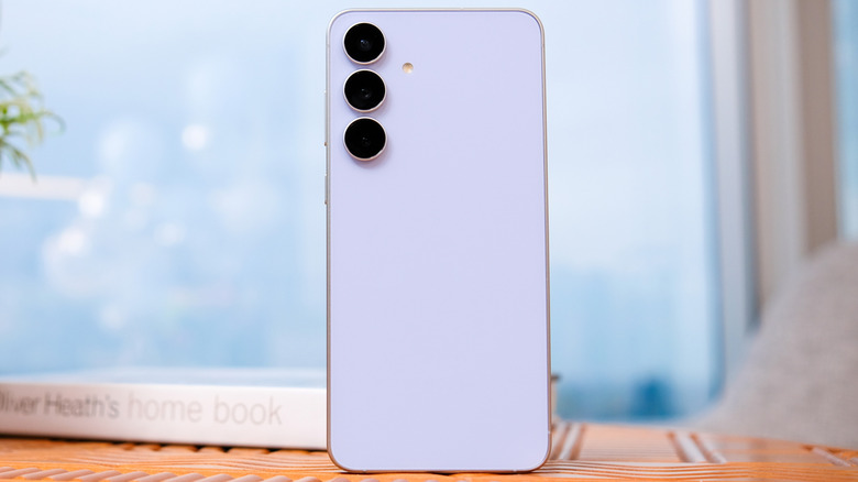 A Samsung Galaxy S25 FE on a table