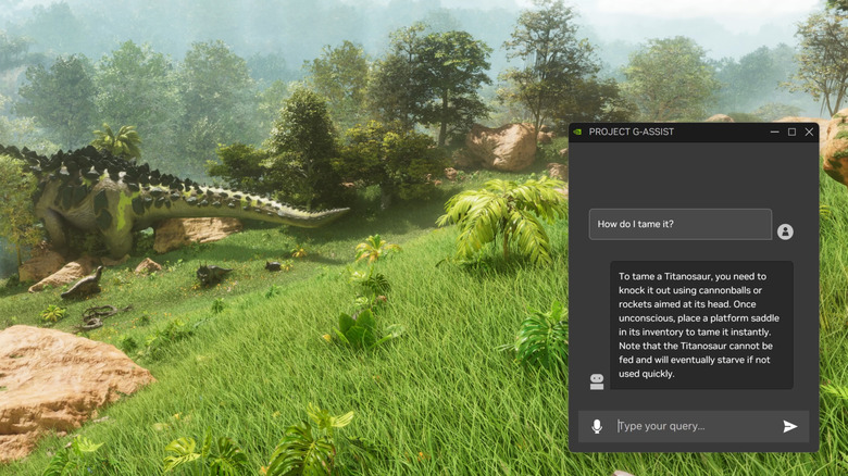 Project G-Assist being used while playing ARK: Survival Evolved