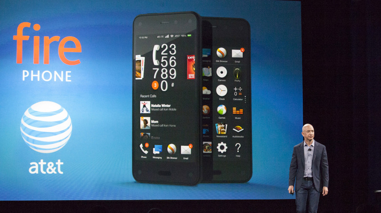 Jeff Bezos announcing the original Amazon Fire Phone