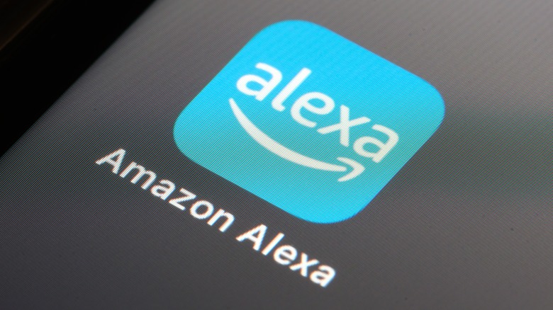 Close up of Amazon Alexa app icon on an iPhone's homescreen