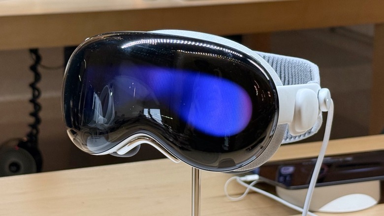 Apple Vision Pro displayed in a store