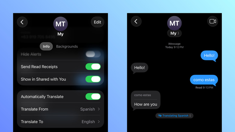 Live Translation in iOS 26 iPhone Messages