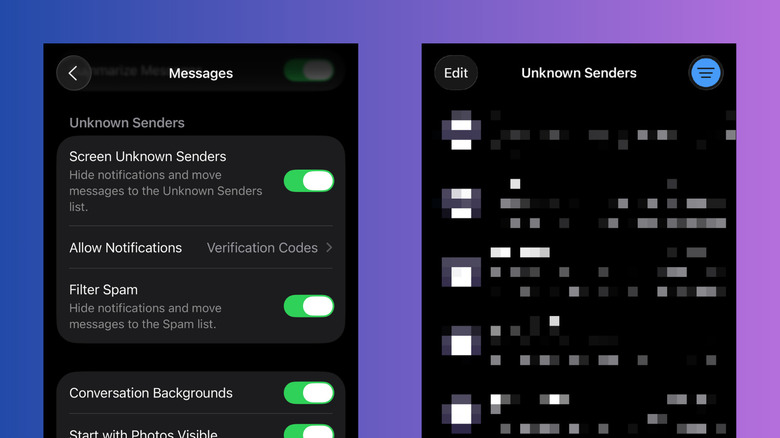 Turning on Screen Unknown Senders on iPhone Messages in iOS 26