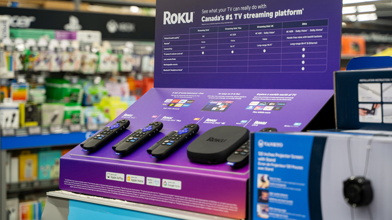 A Roku display at a retail store.
