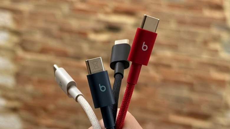 Close-up shot of Beats USB-C cables
