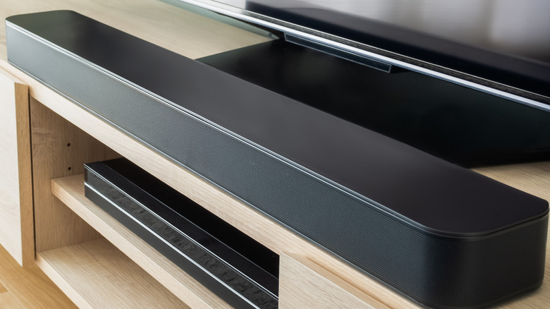 A black soundbar.