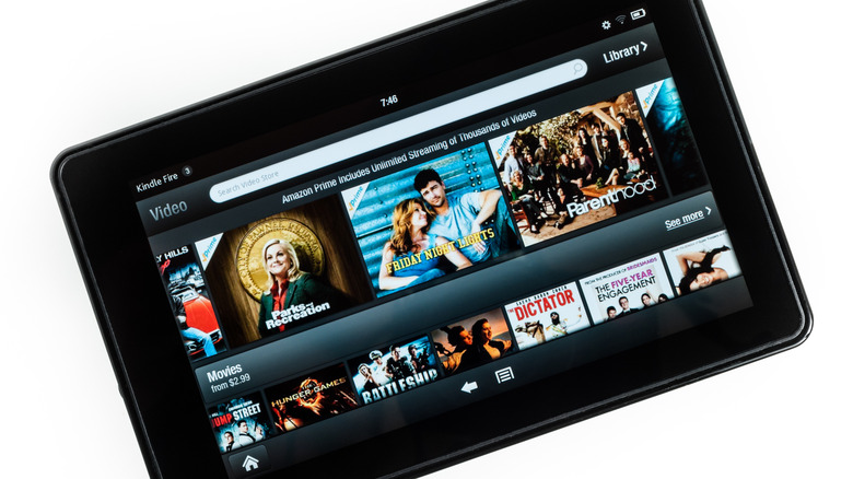 An Amazon Kindle Fire HD tablet