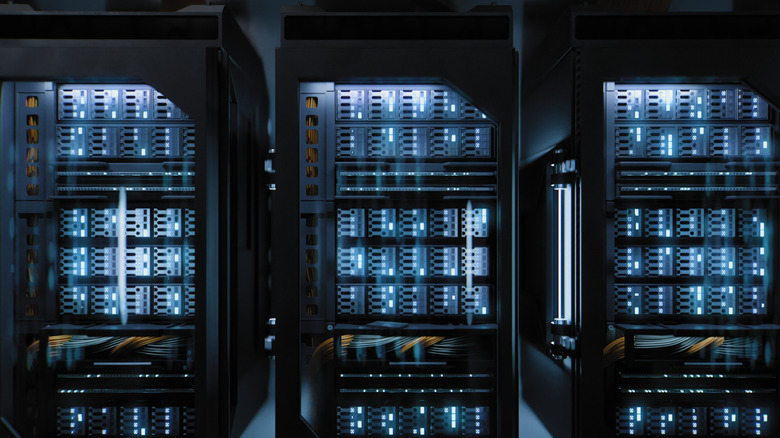 Three supercomputers in a data center