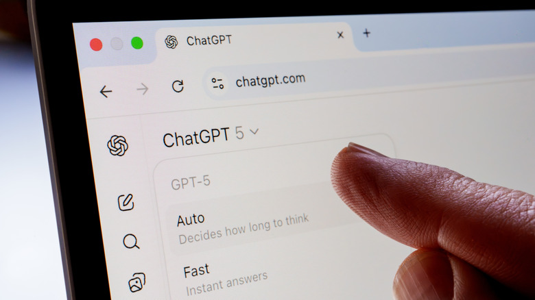 A person using ChatGPT on a computer.