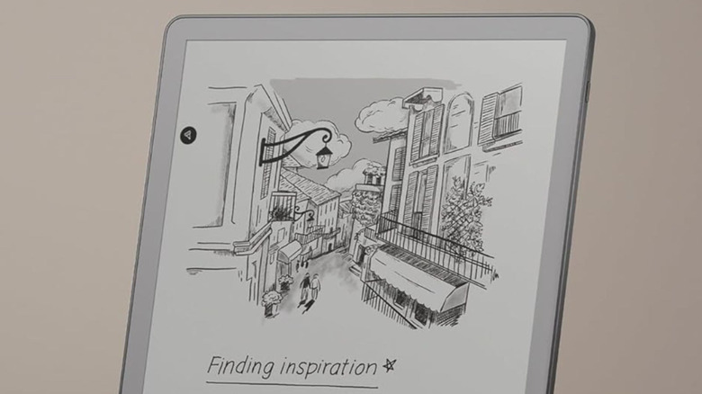 close-up of top of kindle scribe without front light