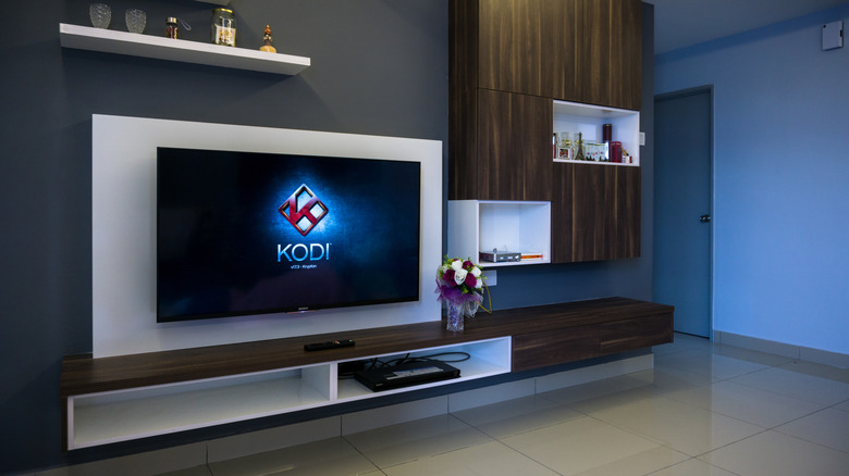 Kodi media center app running on TV screen showing logo