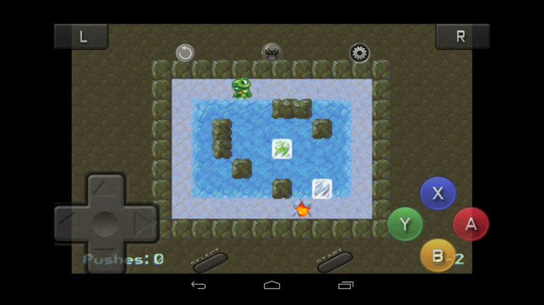 A game being emulated in RetroArch