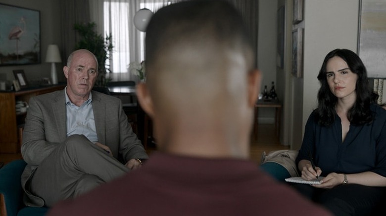 Arthur Schager and Virginia Rider conducting a witness testimony
