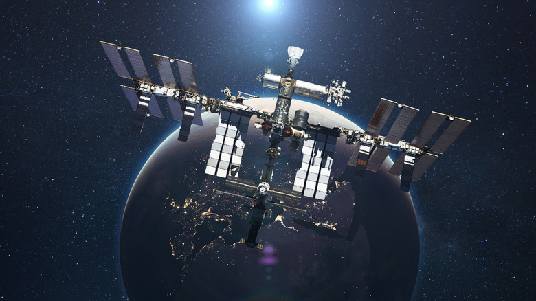 ISS with Earth in the background