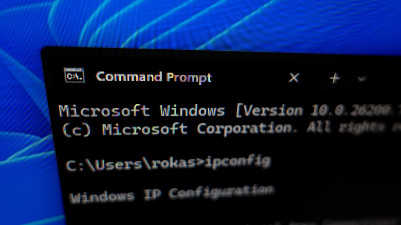 Command Prompt program on a Windows computer against a blue background