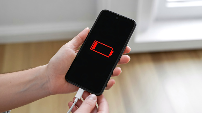smartphone being charged