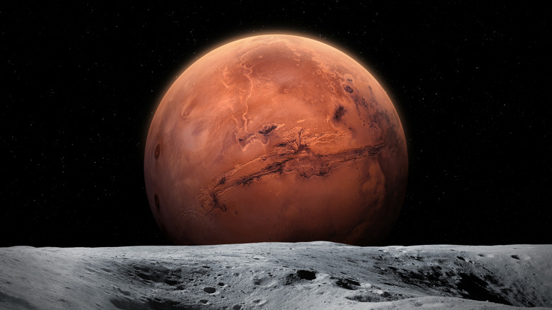 Mars as seen from one of its moons