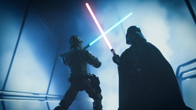 A recreation of the Lightsaber fight from 