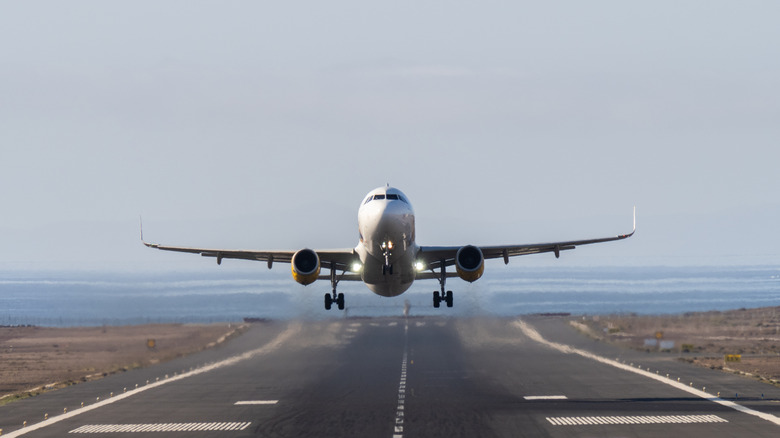 An airplane on a runway
