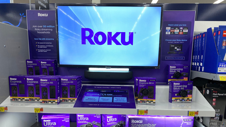 Roku TV on display at an electronics store