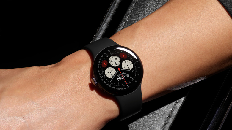 Close-up of Pixel Watch 5 watchface with new widgets