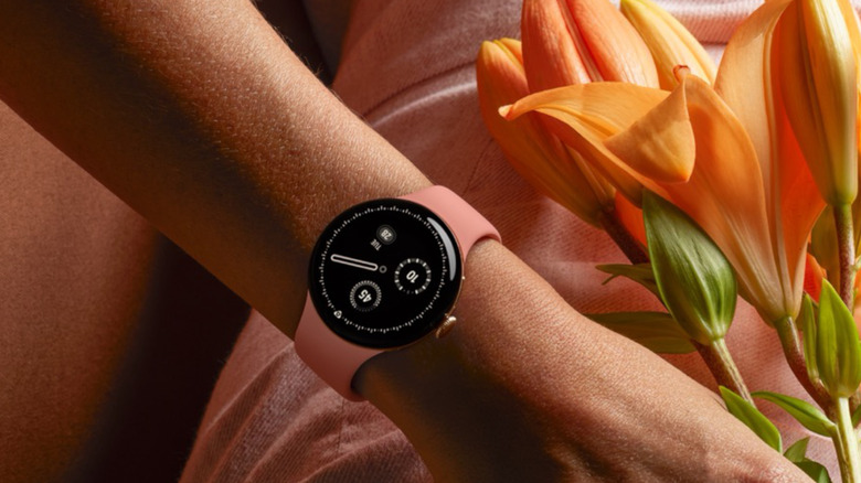 Close-up of the Pixel Watch 5 being worn on a wrist