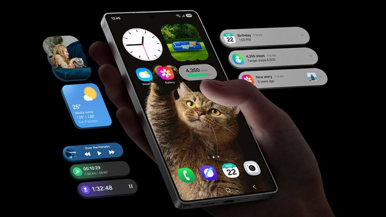 Samsung Galaxy S25 Ultra in-hand showing off the utility of One UI 7