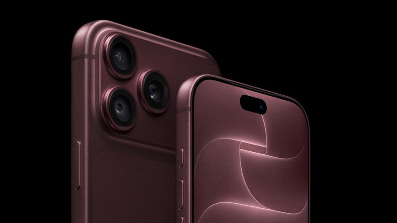 An iPhone 18 Pro mockup in a new cherry color