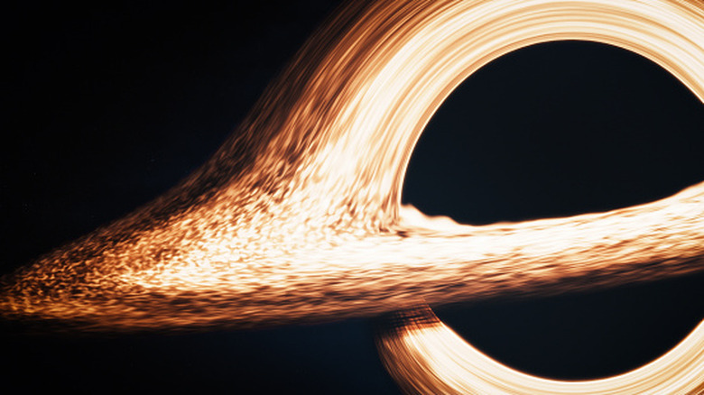 The rendering of a black hole.