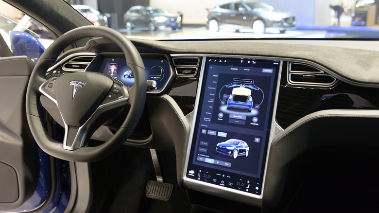 The interior of a Tesla Model S