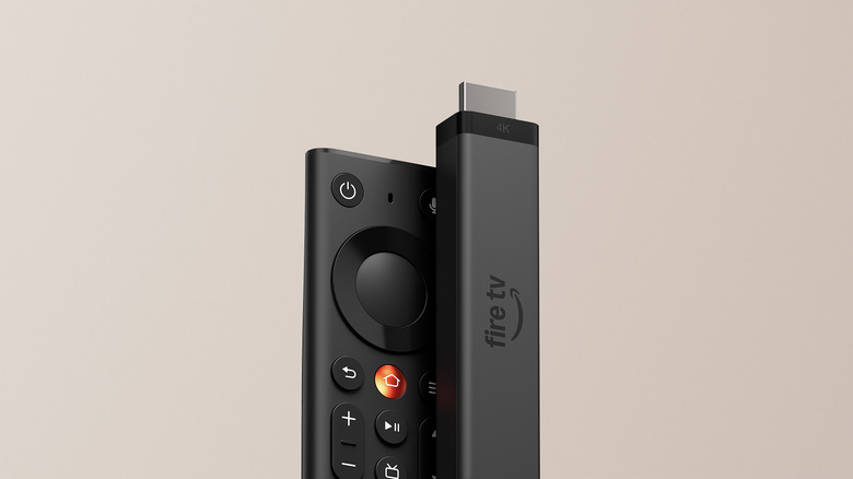 close-up of new Amazon fire TV stick with remote