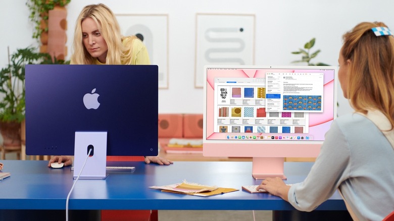 People working on Apple's new colorful iMac