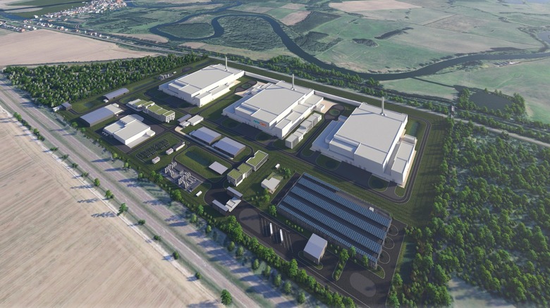 Artistic rendition of newcleo MOX fuel fabrication facility for Lead-cooled Fast Reactors-