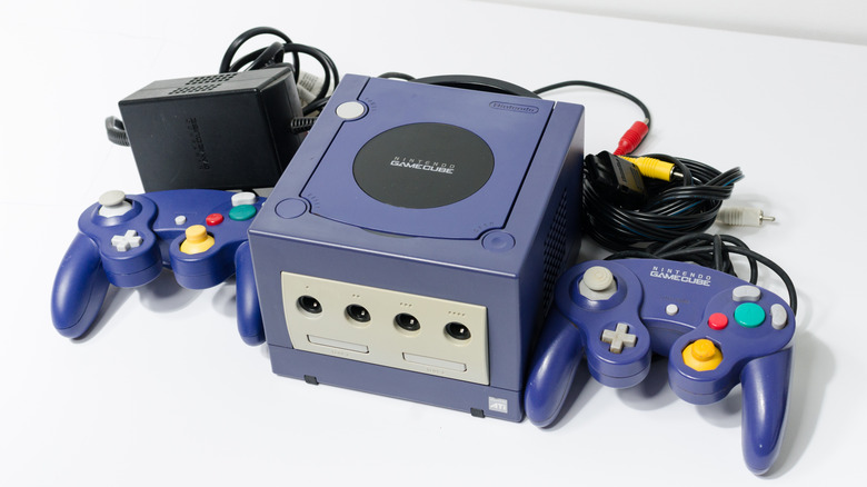 a Nintendo GameCube and controllers