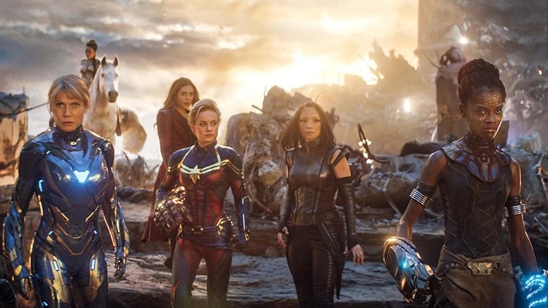 Pepper Potts, Captain Marvel, Scarlet Witch, Nebula and Shuri together in Avengers: Endgame