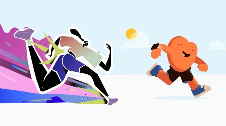 The Outsiders app banner with a person and a heart-shaped figure running